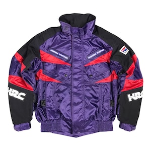 vintage HONDA RACING JACKET HRC パープル L Vintage Honda HRC Racing Japan Racing Purple Jacket Honda Racing