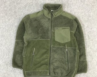Vtg Engineered Garments x uniqlo fleece green army jacket