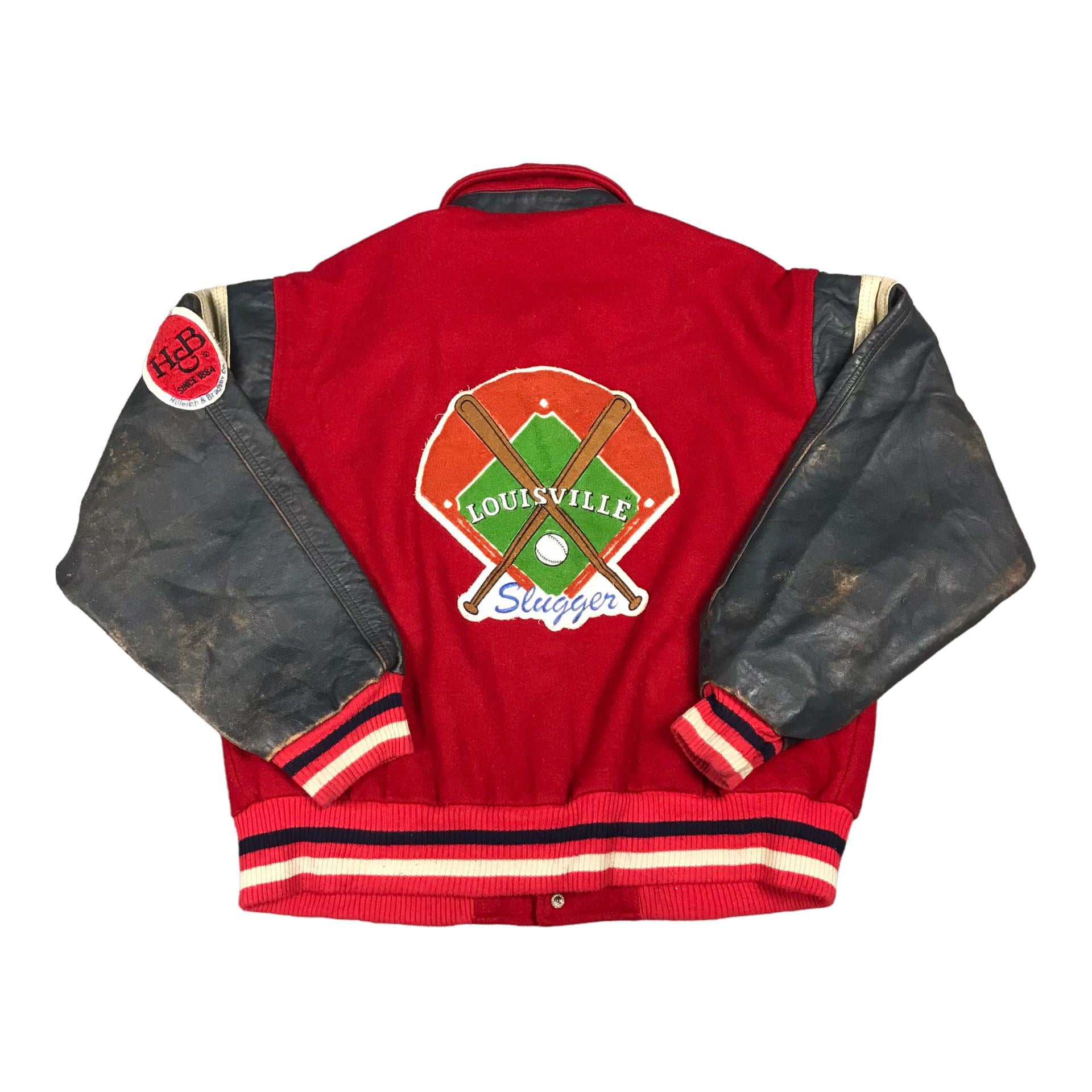 Vintage Louisville Slugger Baseball Varsity Sleeve Leather Jacket