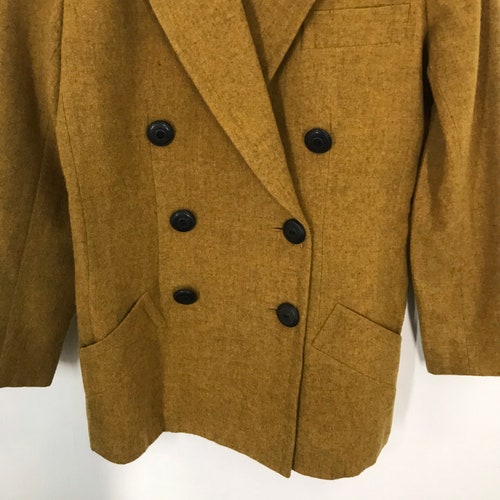 Vintage yvessaintlaurant double shops breast Wool coat Gold coat YSL coat