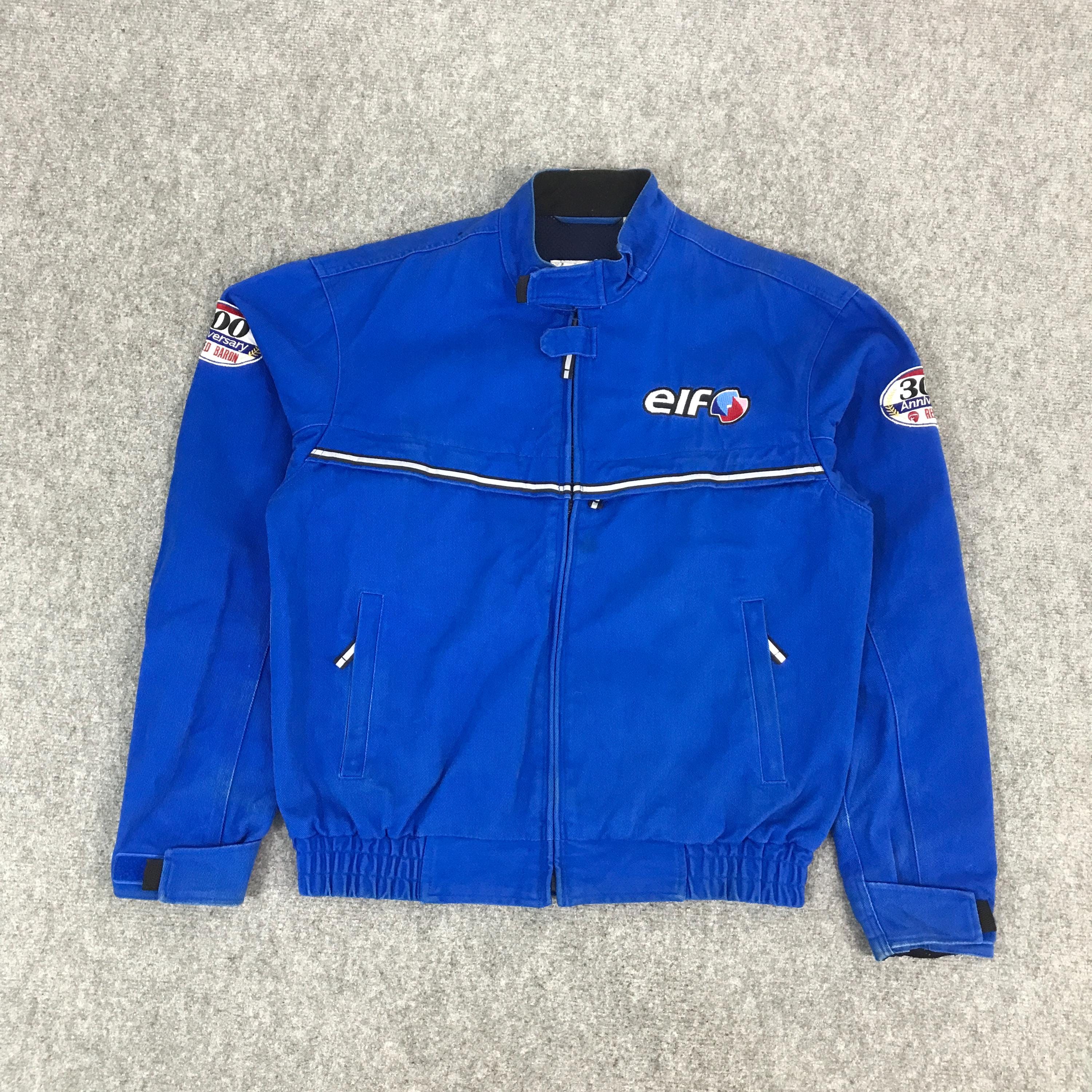 ヴィンテージ エルフ レーシング モーターサイクル ボンバー ブルー 