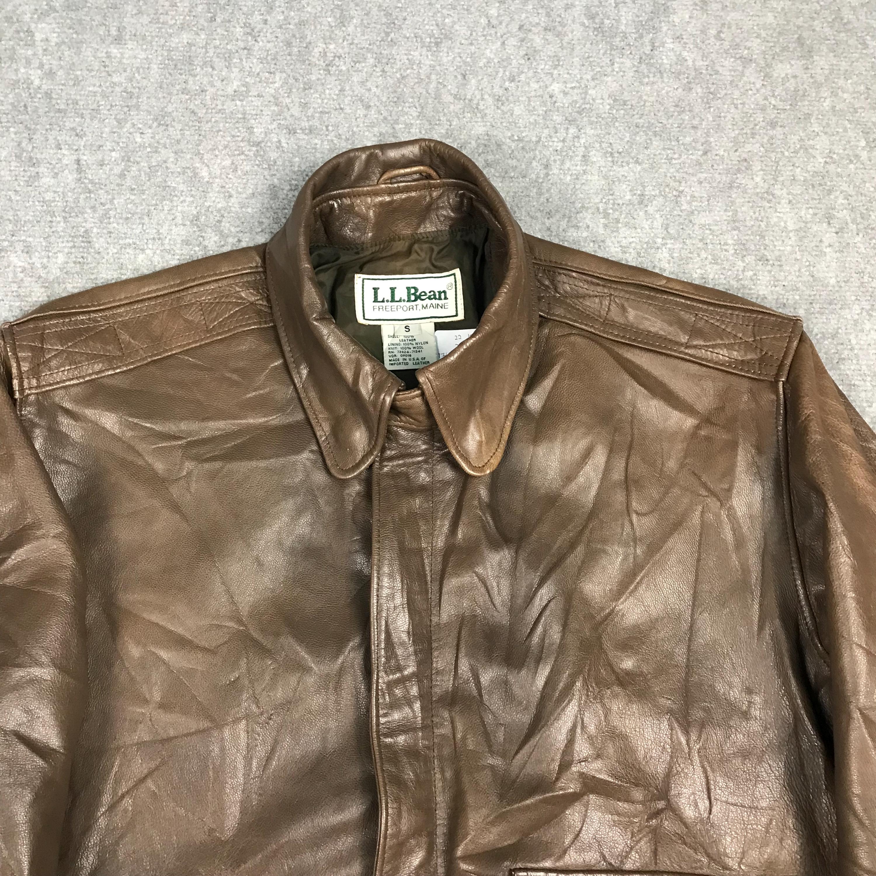 Vintage 90/80 L.L Bean Leather Brown Bomber Jacket - Etsy