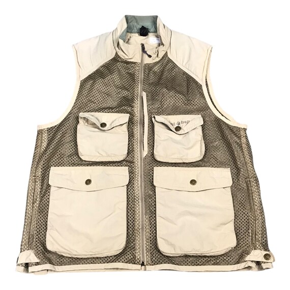 Gilet De Pêche Columbia Vintage – Homme Taille L – Beige – Grandes Poches – Occasion