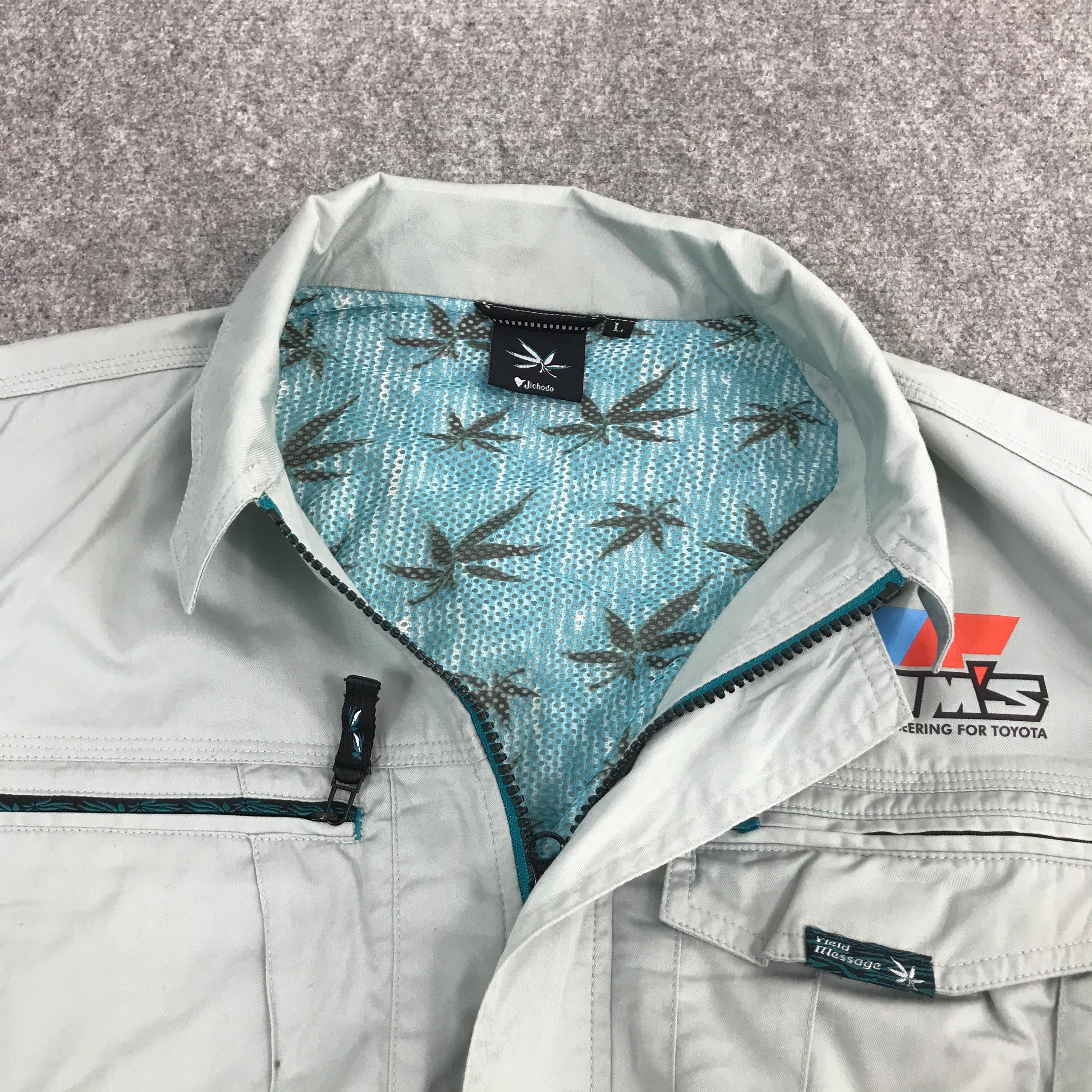 Vtg Toyota Tom's Racing Work Uniform Jacket Light Green Jacket
