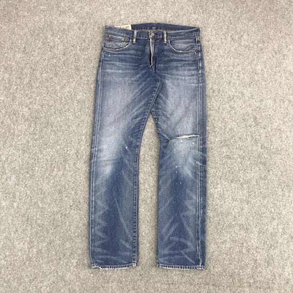 32x30 VTG ポロ ラルフローレン ダメージ加工 デニム ジーンズ パンツ 
