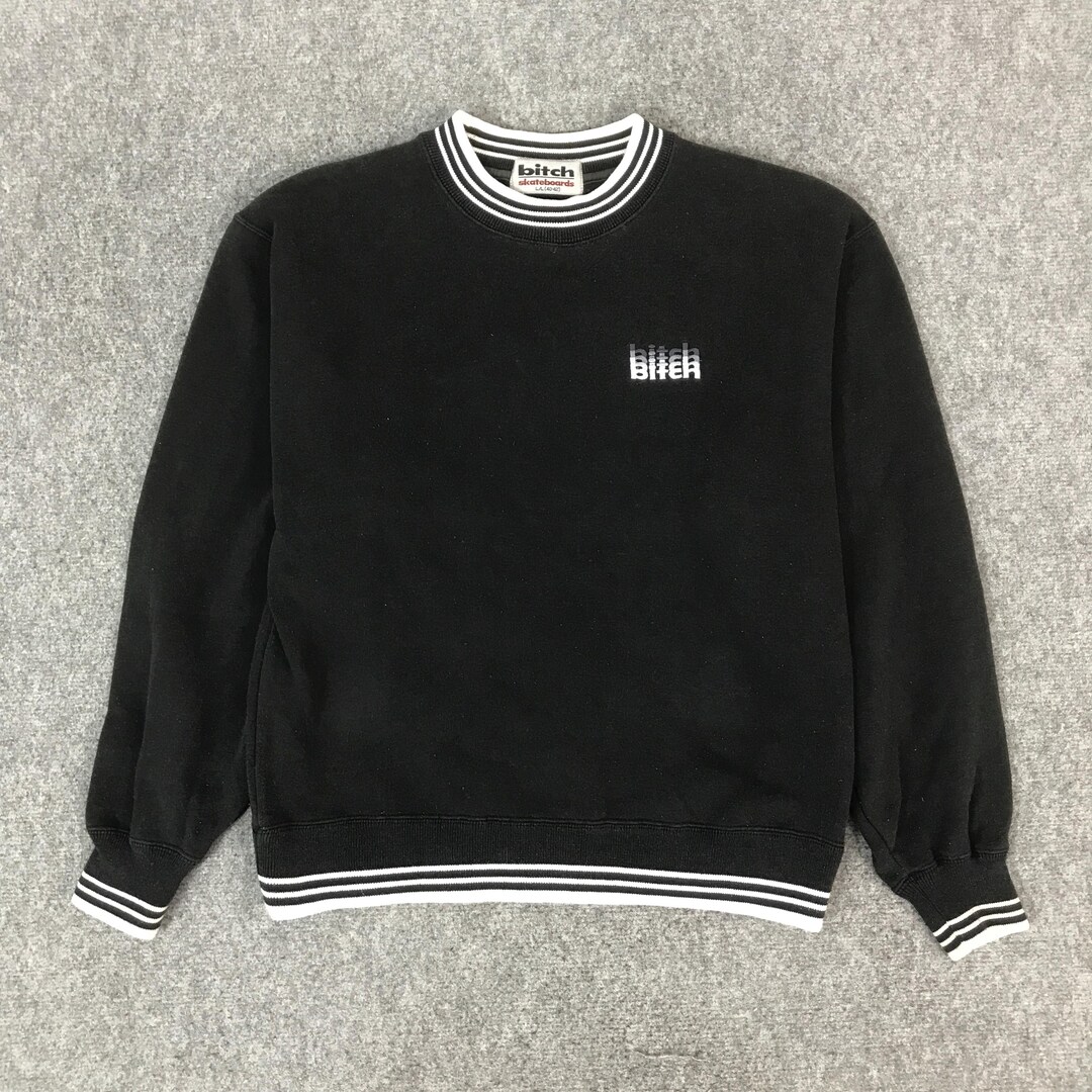 トップス 90s BITCH SKATE BOARDING SWEAT BLACK OLD Vintage Bitch Skateboards Black Faded Style Sweatshirt - Etsy