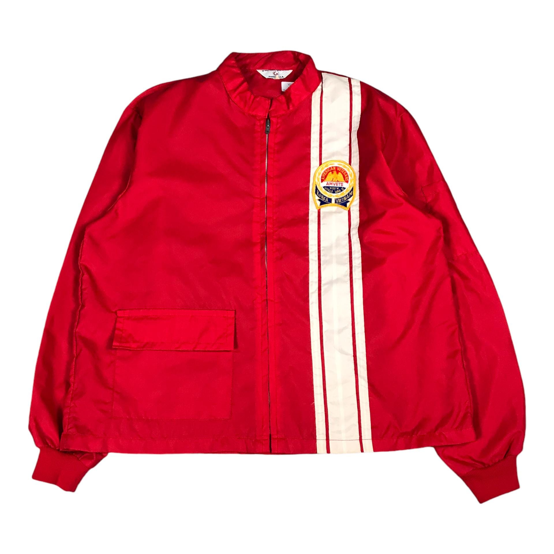 Vintage American Veterans Korea Vietnam Light Jacket Racing