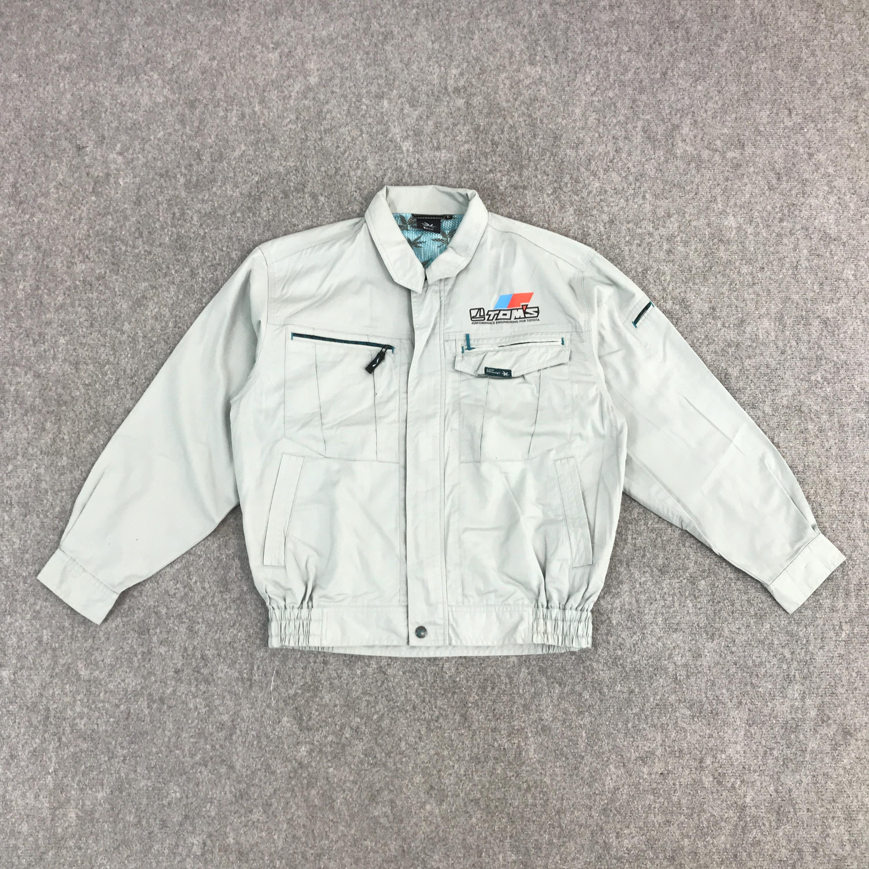 Vtg Toyota Tom's Racing Work Uniform Jacket Light Green Jacket