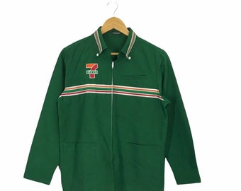 Vintage 7 Eleven Japanese green work jacket