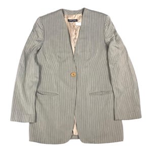 Vintage Giorgio Armani Stripped design singer Button Woman Coat Blazer Jacket made in Italy