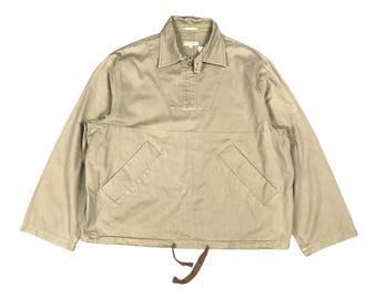 Vintage R.Newbold khaki jacket half zipper design cotton jacket