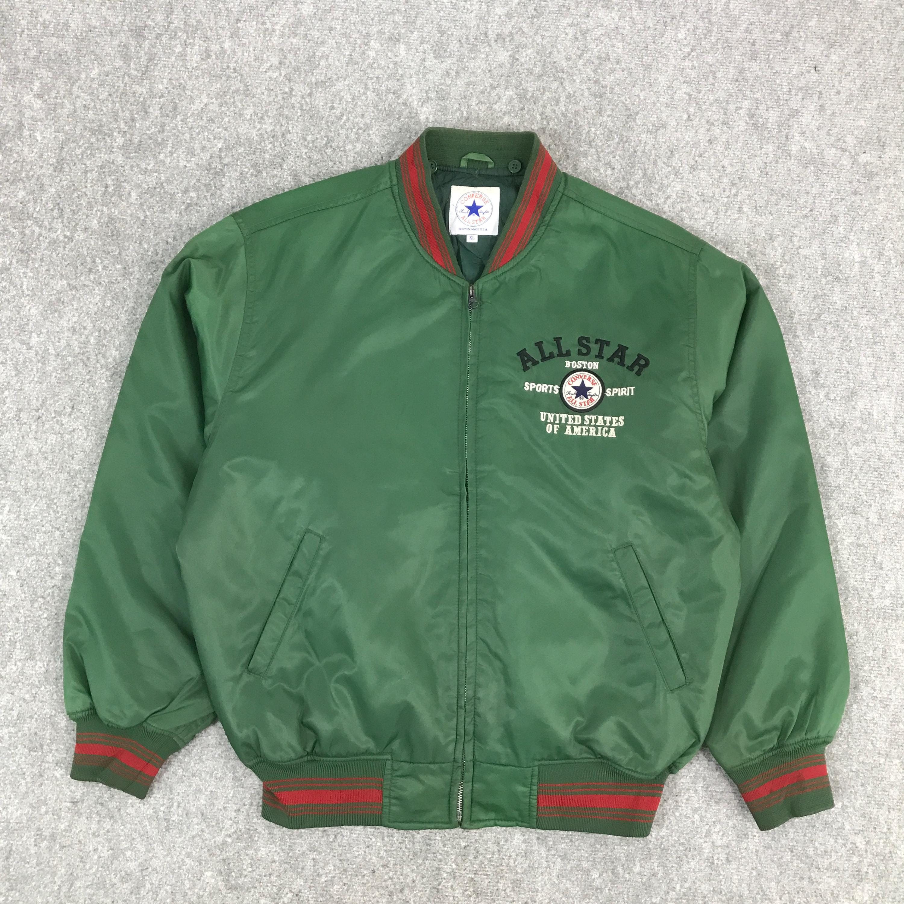 Vintage Converse All Star Green Bomber Jacket - Etsy