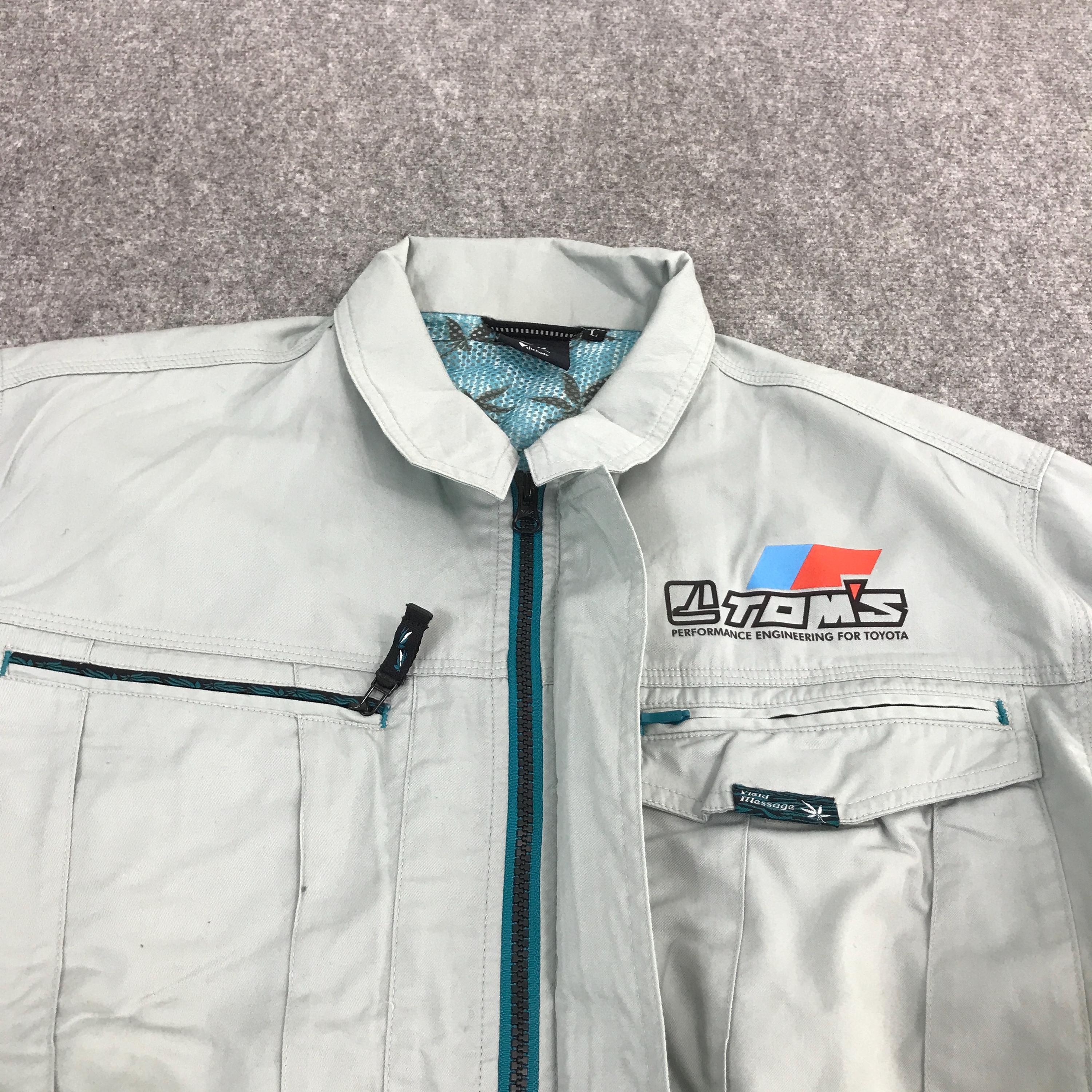 Vtg Toyota Tom's Racing Work Uniform Jacket Light Green Jacket