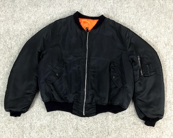 Vintage 80s 90s US Air Force Bomber Green Flight Jacket USAF