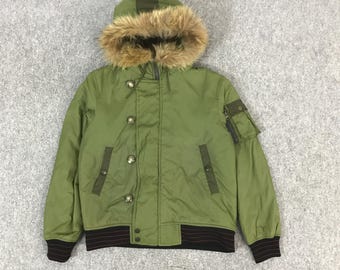 Chaqueta bomber vintage con capucha de piel de Takeo Kikuchi