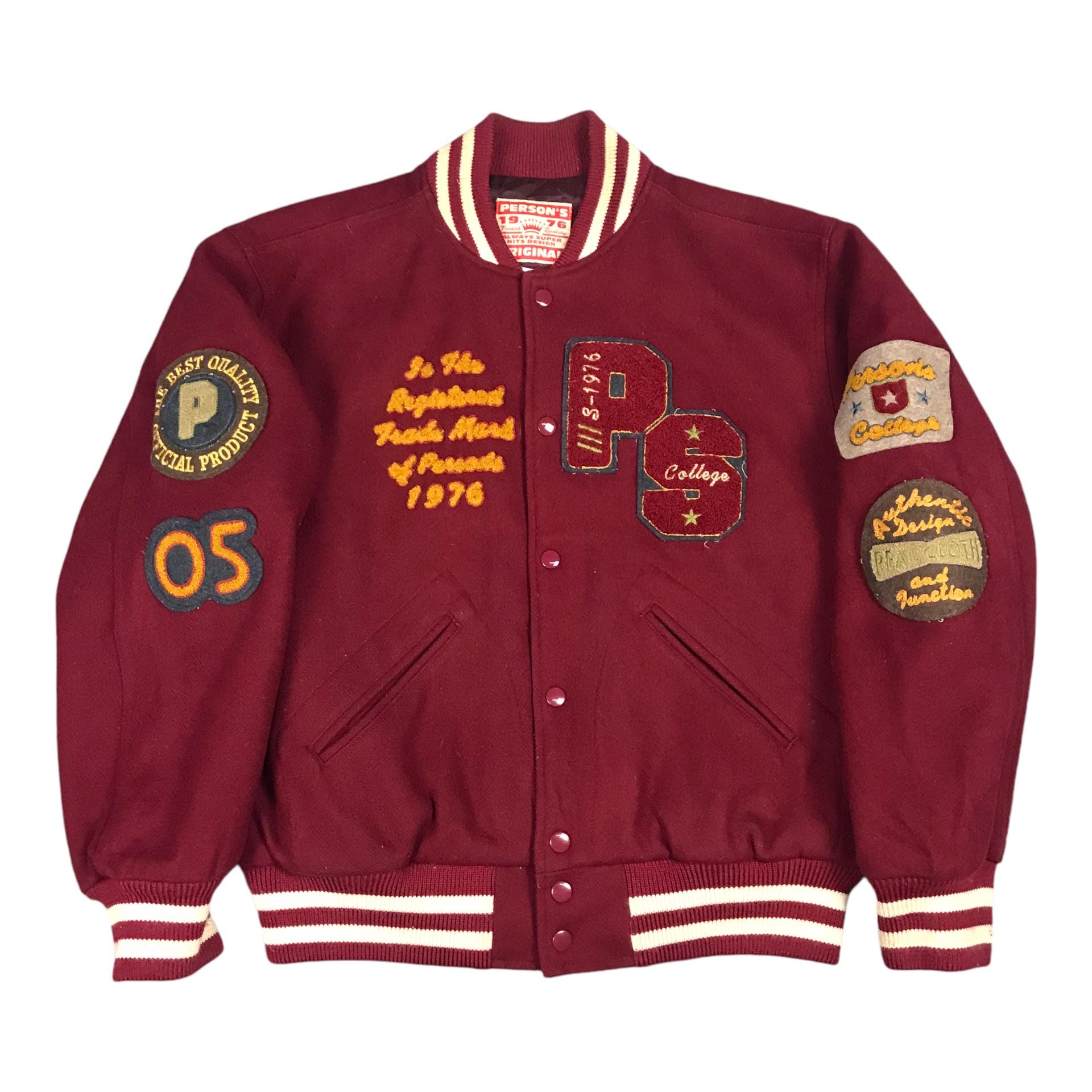 PERSON'S VARSITY ジャケット Vintage Person's Varsity Snap Button Wool Jacket Japanese - Etsy