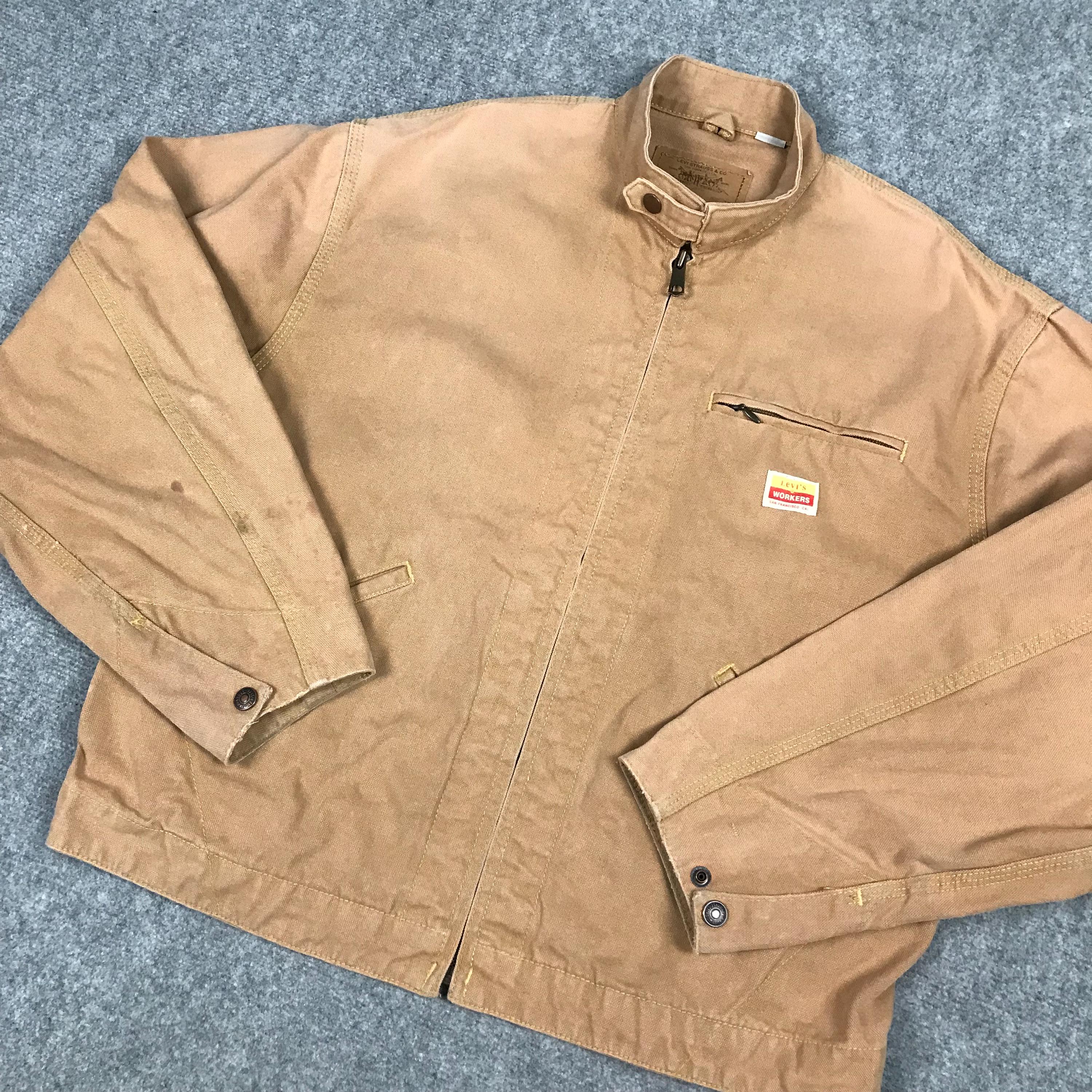 ジャケット・アウター Vintage heavywait doubleriders jacket XL Vintage Carhartt Detroit Jacket Sun Faded Xl Tan Red Quilted
