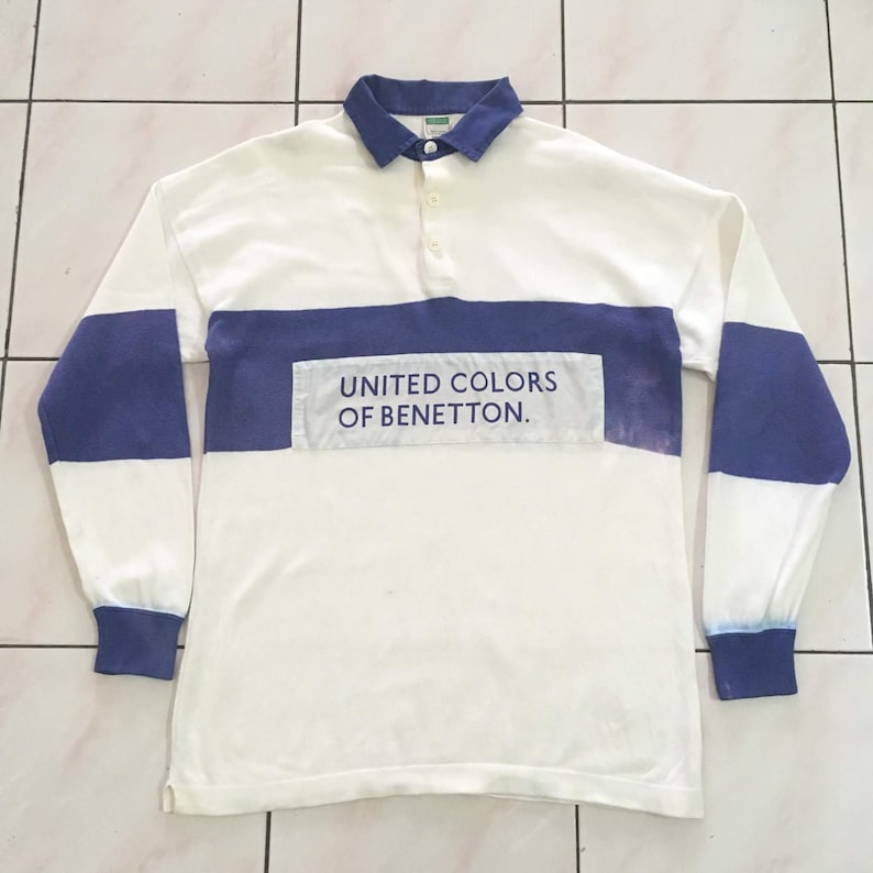 Vintage Rare 1990 S Benetton Rugby Spellout Long Sleve Etsy