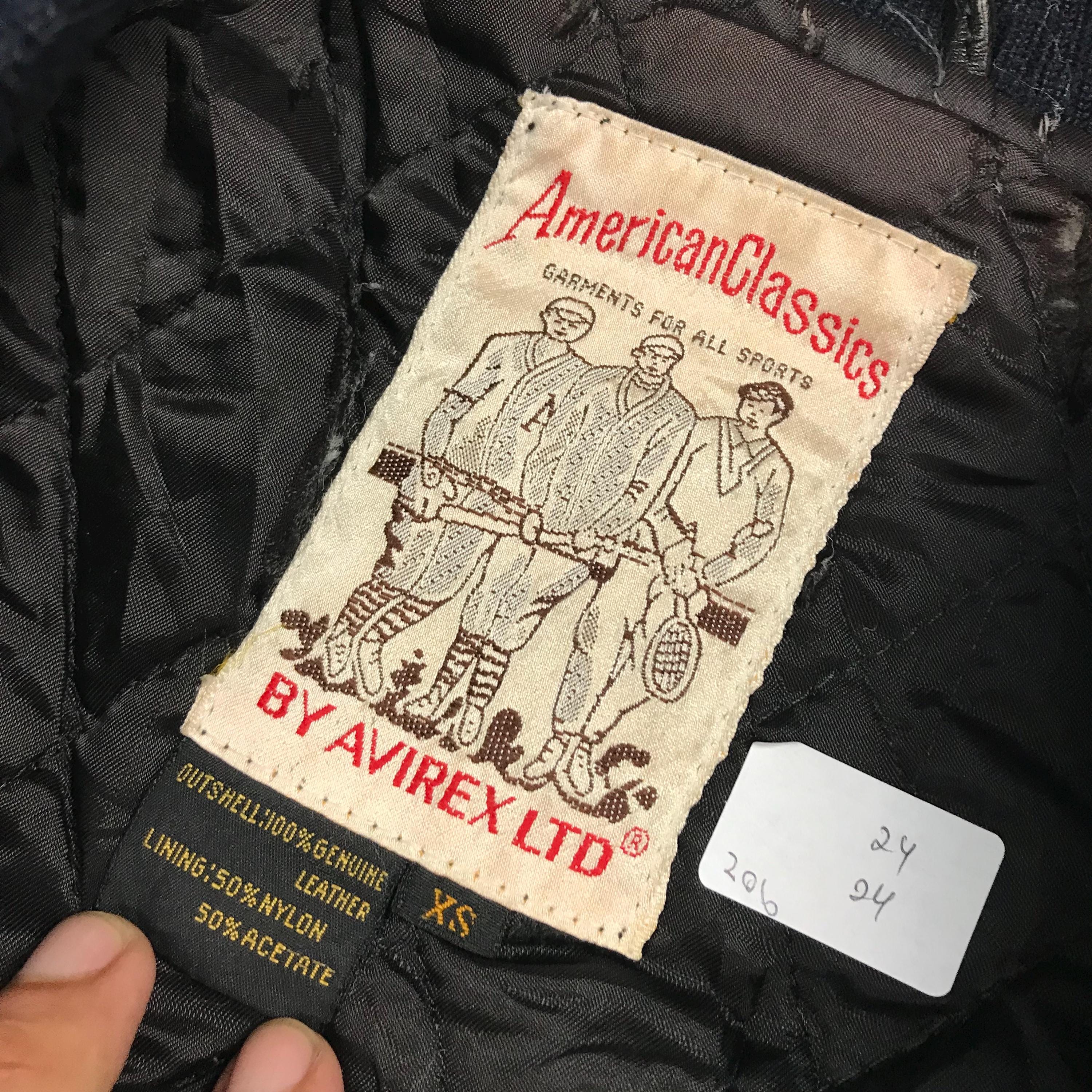 Vintage American Classic by Avirex Leather Bomber Jacket Big Logo