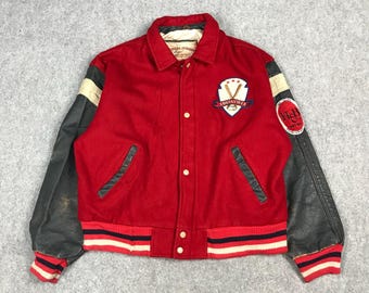 Vintage Louisville Slugger Baseball Varsity Sleeve Leather Jacket
