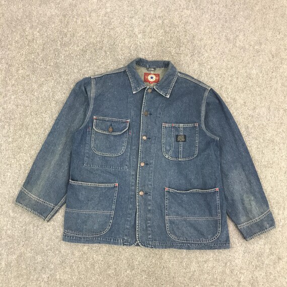 Vtg Converse All Star Denim Button Chore Coat Jacket - Etsy