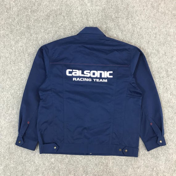 CALSONIC RACING TEAM ナイロンブルゾン 日本製 美品 Vintage Calsonic Racing Team Uniform Nissan F1 Design Kansai