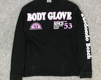 Y2k Body glove Surf brand Super Black  T-Shirt long sleeve design Tshirt
