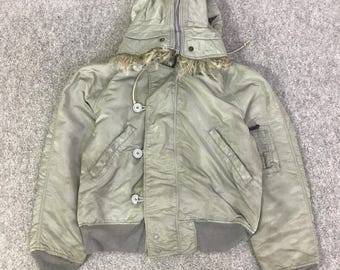 Vintage Alpha Industries Attached Hood Type N2B Parka Jacket Size