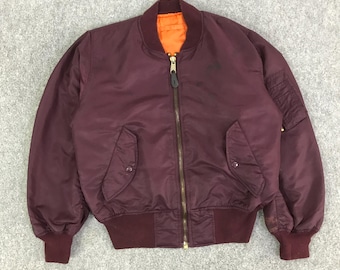70s 80s Vintage Alpha MA-1 Reversible Bomber Jacket Made in Usa - Etsy