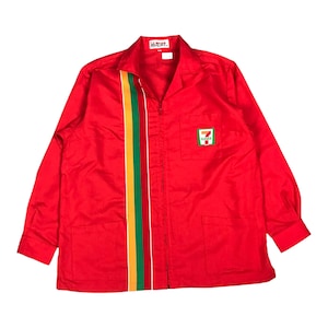 Vintage 7eleven Japan uniform office work red jacket