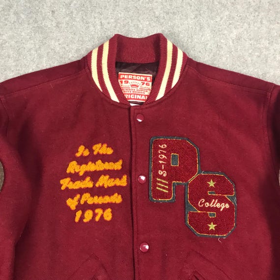 PERSON'S VARSITY ジャケット Vintage Person's Varsity Snap Button Wool Jacket Japanese - Etsy
