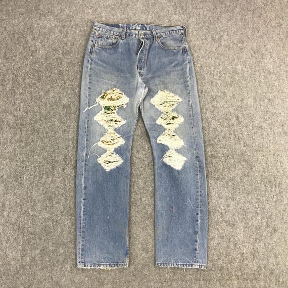 ヴィンテージ リーバイス 501 ダメージ加工 パッチワーク デニム