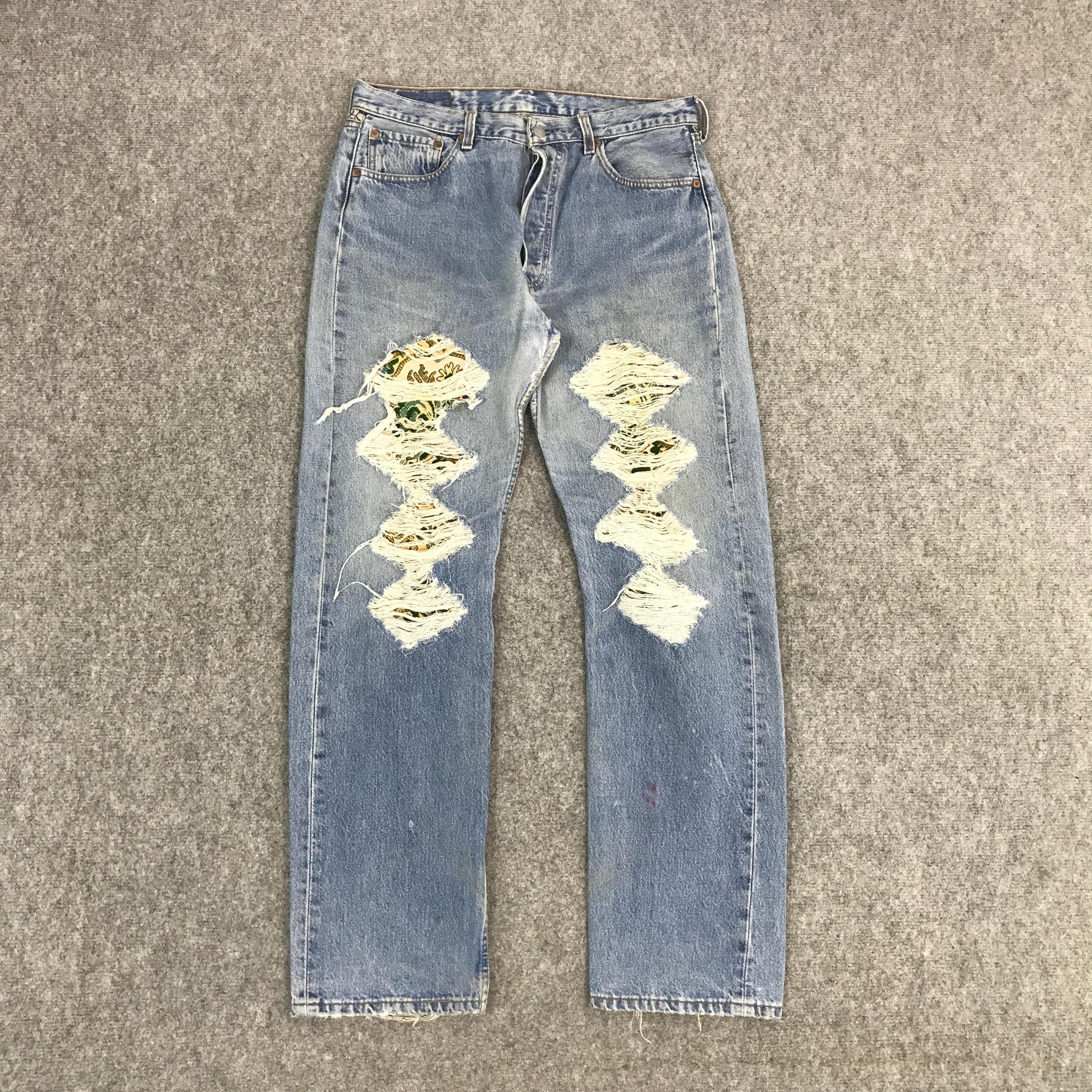 ヴィンテージ リーバイス 501 ダメージ加工 パッチワーク デニム