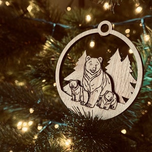 Ornements d’animaux de la forêt en couches pour arbre de Noël | Découpe laser + gravure | SVG, Brûlure légère | Renard, ours, écureuil, cerf | Téléchargement instantané