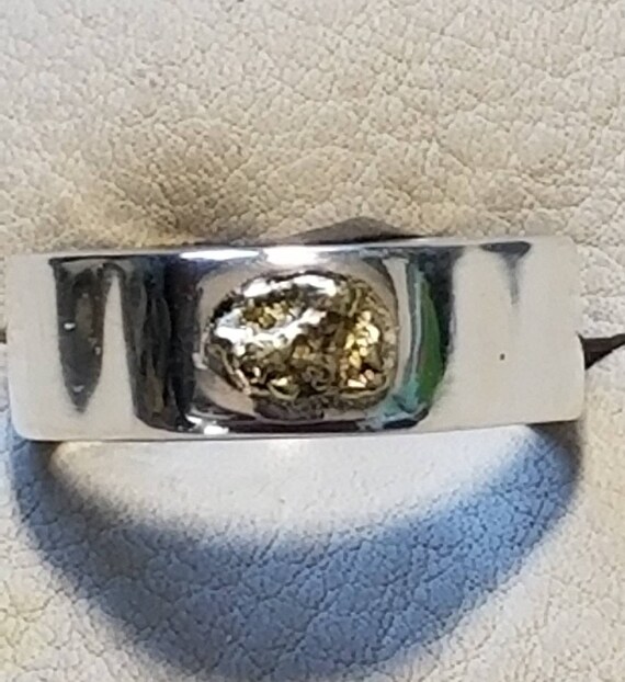 Gold Nugget Ring Mens Wedding Band Mens Gold Nugget Wedding Etsy