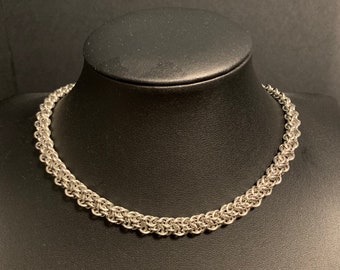 Stainless Steel Vipera Berus Chainmail Choker Necklace