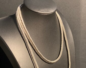 Collier en cotte de mailles demi-persan en acier inoxydable