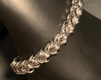 Stainless Steel Rosette Chain Chainmail Bracelet