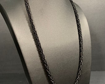 Black Enameled Copper Byzantine Chainmail Necklace