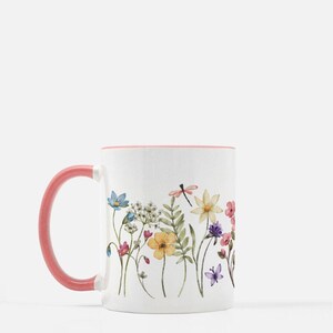Vintage Wild Flowers Mug,Coffe Gifts,Women&#39;s Gifts,Feminine Gifts,Girly Gifts,Cute Coffee Mugs,Anniversary Gifts,Teacher Appreciation Gifts