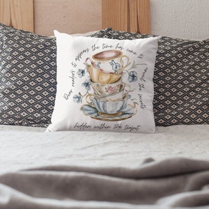 Fun and Elegant Spilling the Tea Pillow Case, Bridgerton Show, Lady Whistledown, Bridgerton Fan SWAG, Romance Reader, Book Club Decor,