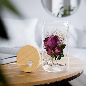 Lady Whistledown 16 oz Sipper Glass,In My Bridgerton Era,Great Bestie Gift,Valentines Romance Gift,Mom Gift,Gift For Wife,Book Lover Gift