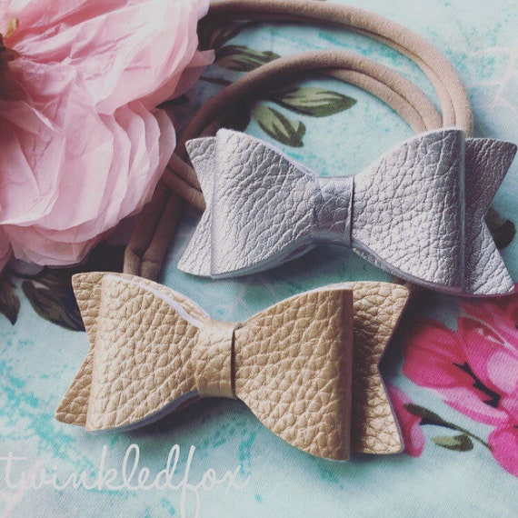 leather baby bows