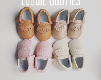 Loubie Classic Baby Booties - Baby Moccasins - Baby Gift - Baby Accessories - Baby Shoes
