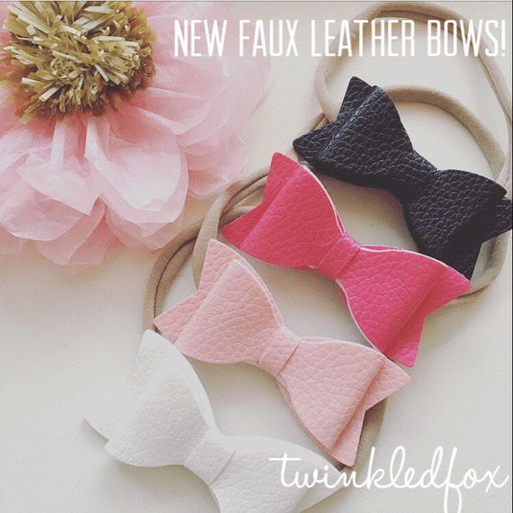 leather baby bows