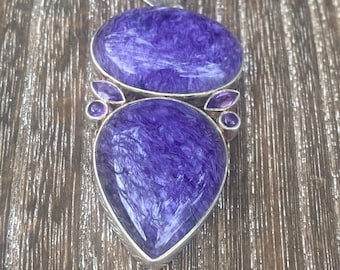Charoite and Amethyst Pendant