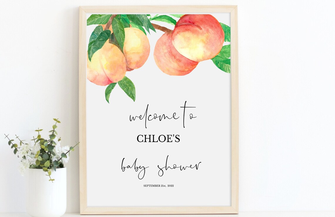 Peach sign peach baby shower sweet little peach a Etsy
