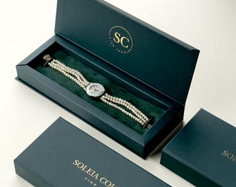 Luxury Magnetic Long Gift Jewelry Box - Custom Logo Packaging for Long Bracelets, Watches, Pens, Pet Collars, Corporate & Holiday Gift