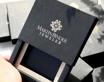Gold Logo Packaging Box | Gift Packaging for Photo Shoot Certificate | Gift Box for Clothing Store | Gift Card Packaging for Stylists 50pcs