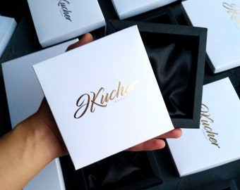 Personalized gift box with lid, wedding bridesmaid  jewelry box with custom name sign, square trinket box, custom gift bracelet box 50pcs